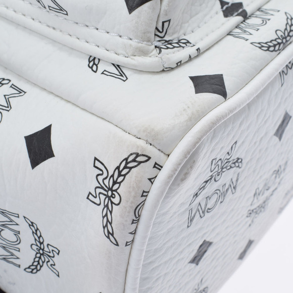 MCM Backpack Studded White Calfskin Daypack by - Picture 5 of 12